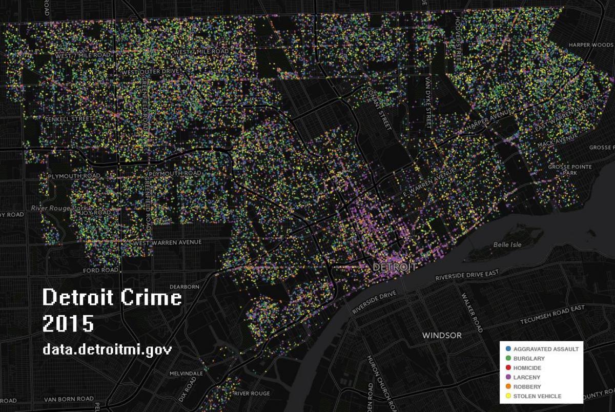 Detroit criminaliteit kaart