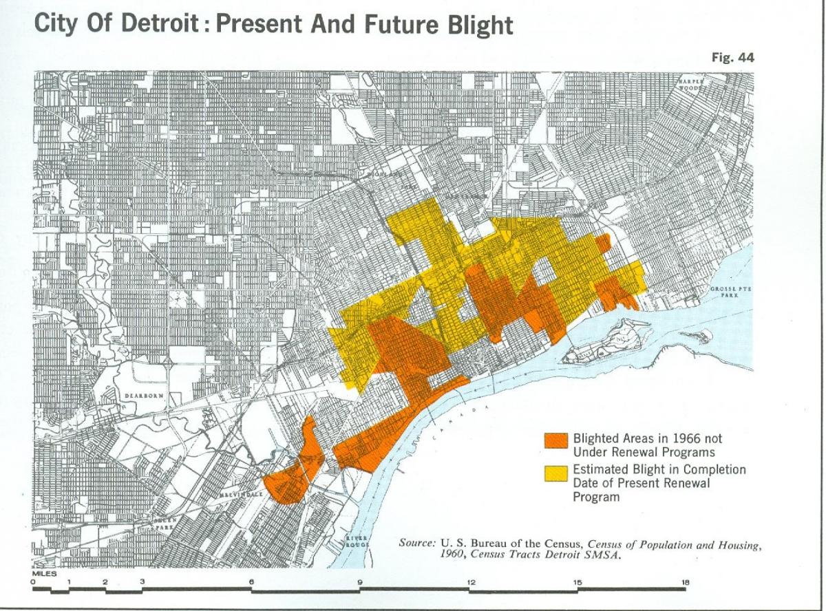 kaart van Detroit blight