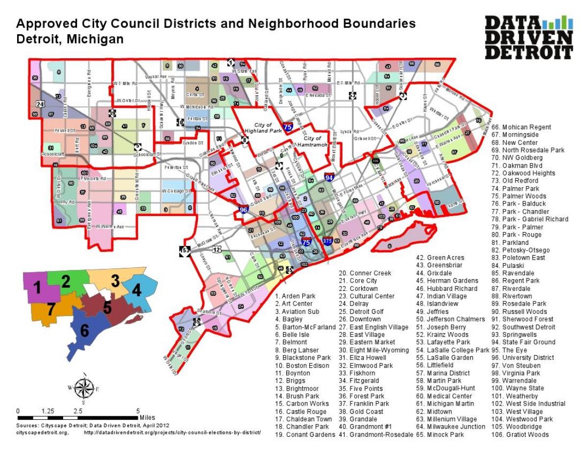 district van Detroit kaart bekijken