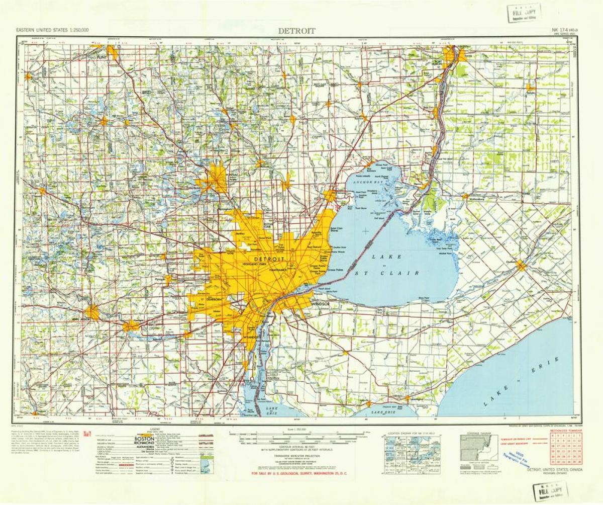 Detroit in de amerikaanse kaart