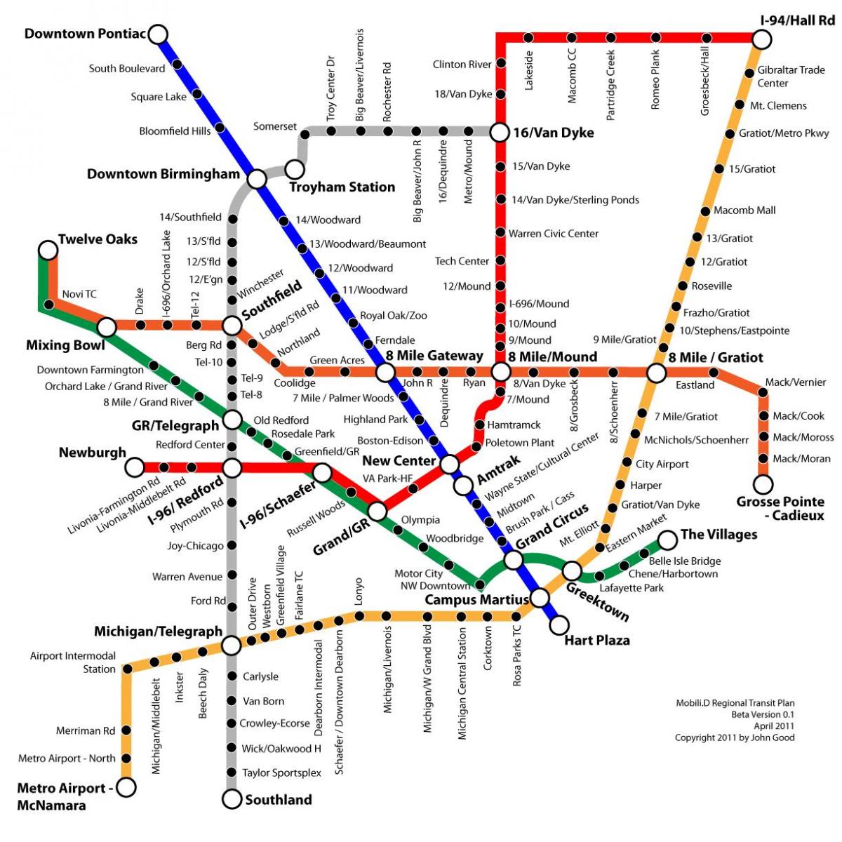 Detroit transit kaart
