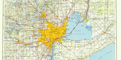 Detroit in de amerikaanse kaart