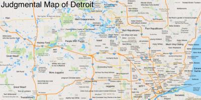 Veroordeelt kaart van Detroit